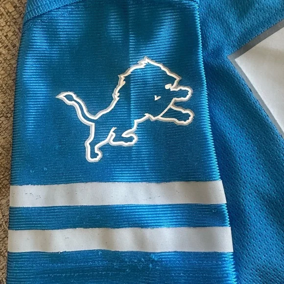 NFL Lions Kids Jersey - Blue and White Size X-Small (4/5) - Picture 2 of 7
